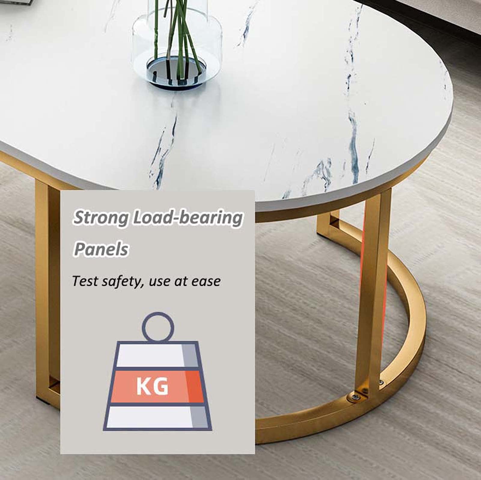 White Coffee Table, 40 inch Length Sofa Side Table Center Table for Living Room, Modern Simple