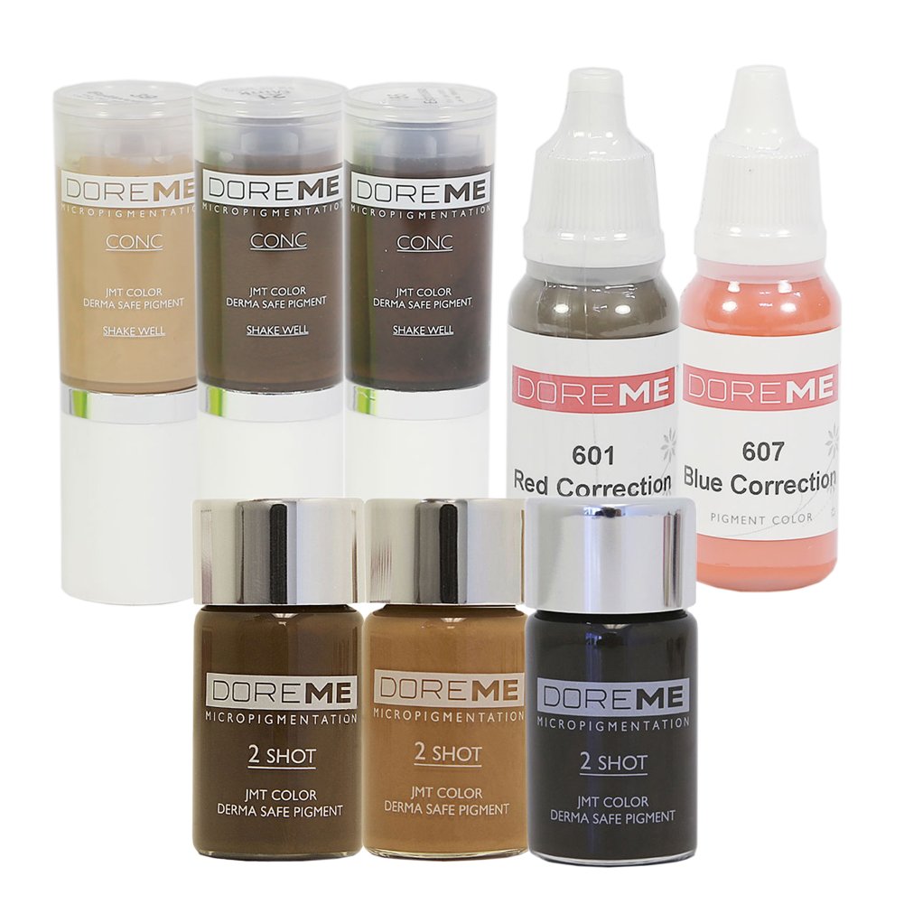 8 Bottles, The Elixir Beauty Perefect Starter Set of Tattoo Ink Pigment Professional Permanent Makeup Ink, Passed SGS DermaTest