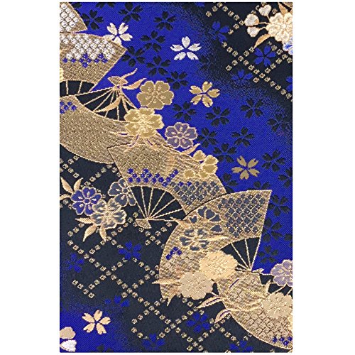 Amazon | 千糸繍院 御朱印帳L【青藍扇桜】西陣織 金襴装丁/刺繍文字