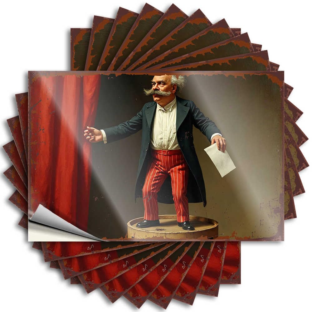 Fzfn Colour Decal Goods | Great Hat Vintage Performer Unveiling A Mystical Act For Inside(12X18cm)