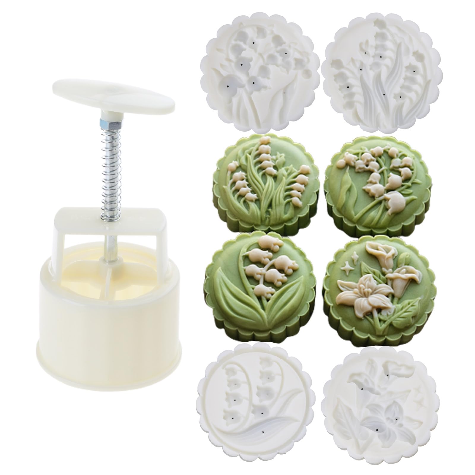 Buxuaaaa F Cookie Stamps Lower Pattern Mold Hand-Pressure Cake Makers Pastry Tool Or Midautumn Estival Cake Makers Easy To Use