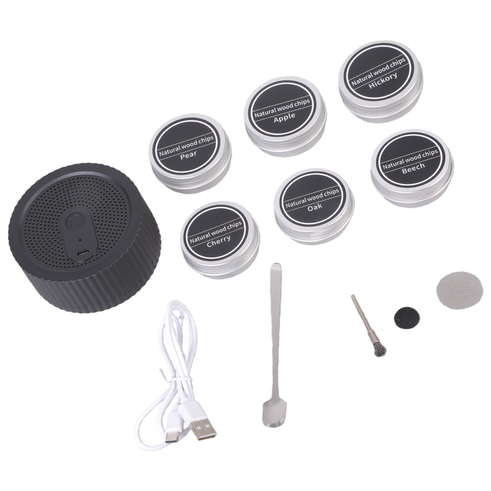 Kalttoy Electric Drink Smoker with 6 Wood Chip Portable Automatic Rechargeable Cocktail Infuser Whiskeys Lover Rechargeable Cocktail Smoker