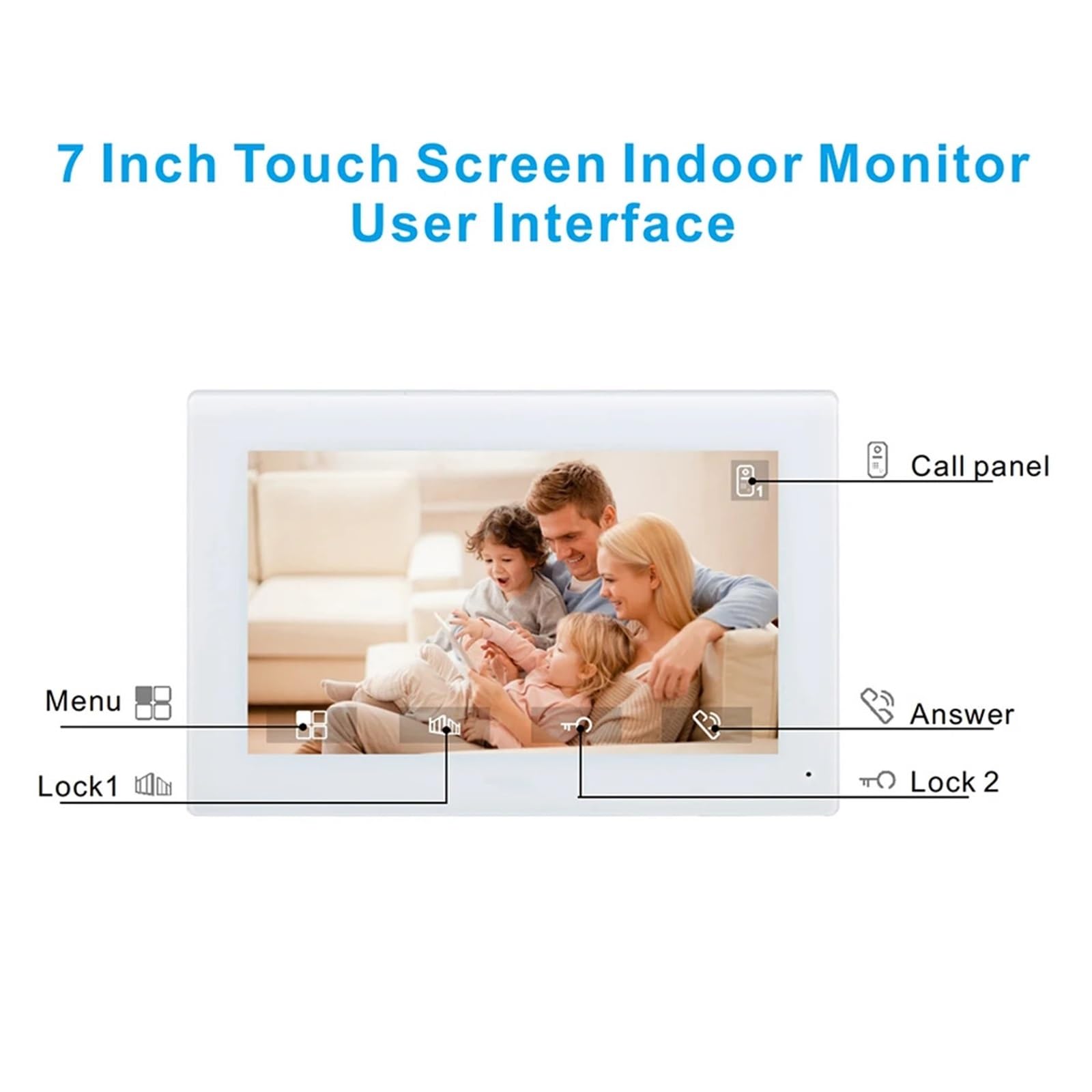 Sistema de intercomunicación visual para monitor interior de 7 pulgadas (M72T-17.8 cm-1V2)