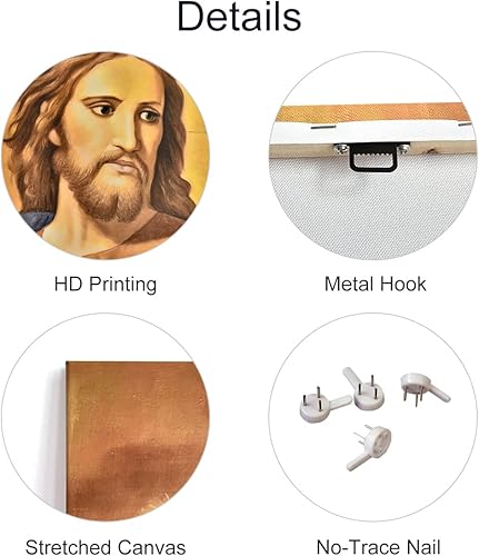 Miniatura 7 de Roya Art -Imagen de Jesús para decoración de pared, pintura de Cristo Jesús, arte de pared cristiano, cabeza de Cristo, católico, retratos y