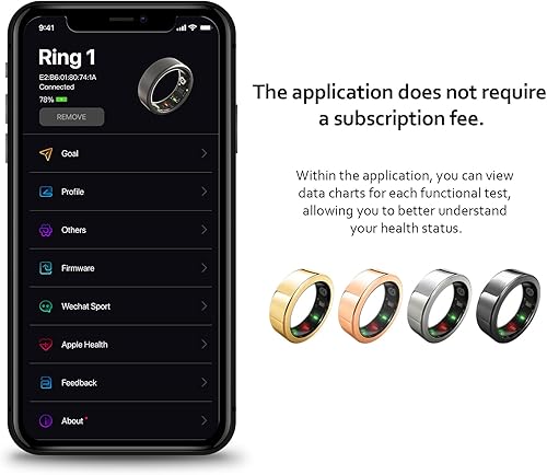 Miniatura 4 de Smart Ring Health Tracker, Fitness Sleep Heart Rate Blood Oxygen Tracker Anillo inteligente, resistente al agua Bluetooth Fitness Tracker Anillos