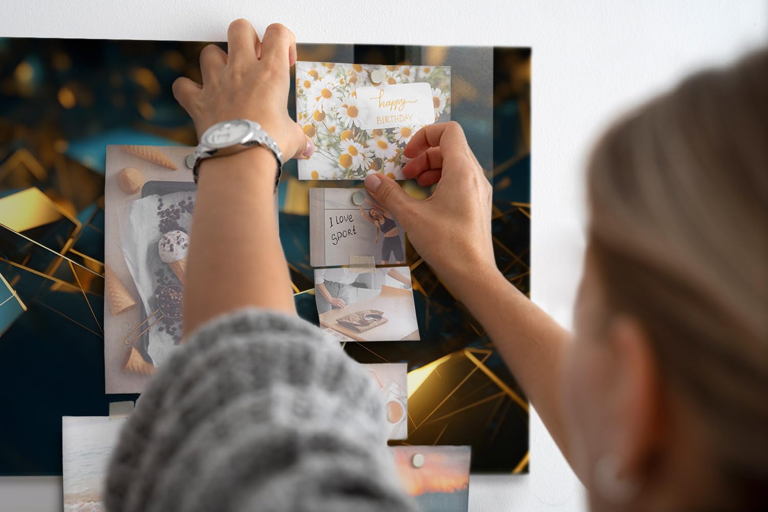 Magnettafel aus Glas mit Neodym-Magneten | Hochwertige Glasmagnettafel für Büro, Küche & Homeoffice | Schreibtafel abwischbar, kratzfest & modern im Design - 60x40cm Dekorative Abstraktion