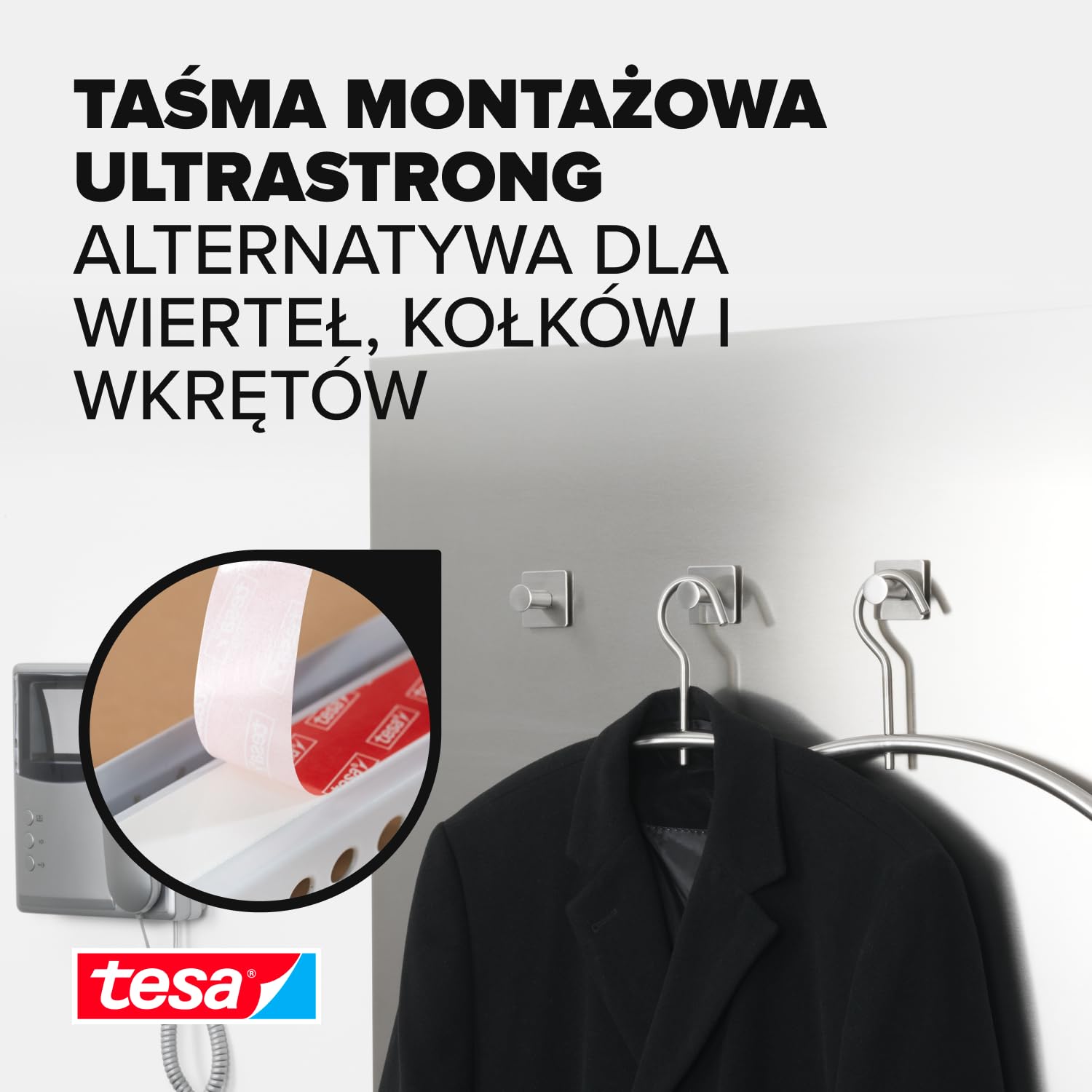 Tesa PowerBond 55792-00001-00 Taśma Montażowa, Biały, 5m x 19mm