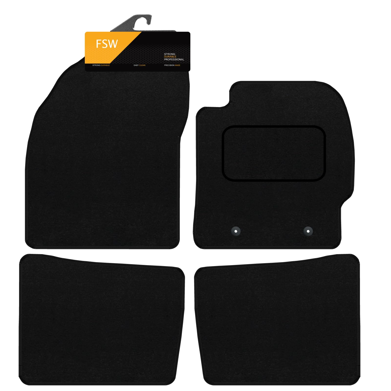 Tailored Mats - Fits TOYOTA Prius 2009-2012 - Black Carpet - Anti Slip Mat - Non Slip Car Floor Mat, Fitted With Clips & Granulated Backing - 4 Pc Floor Mat Only