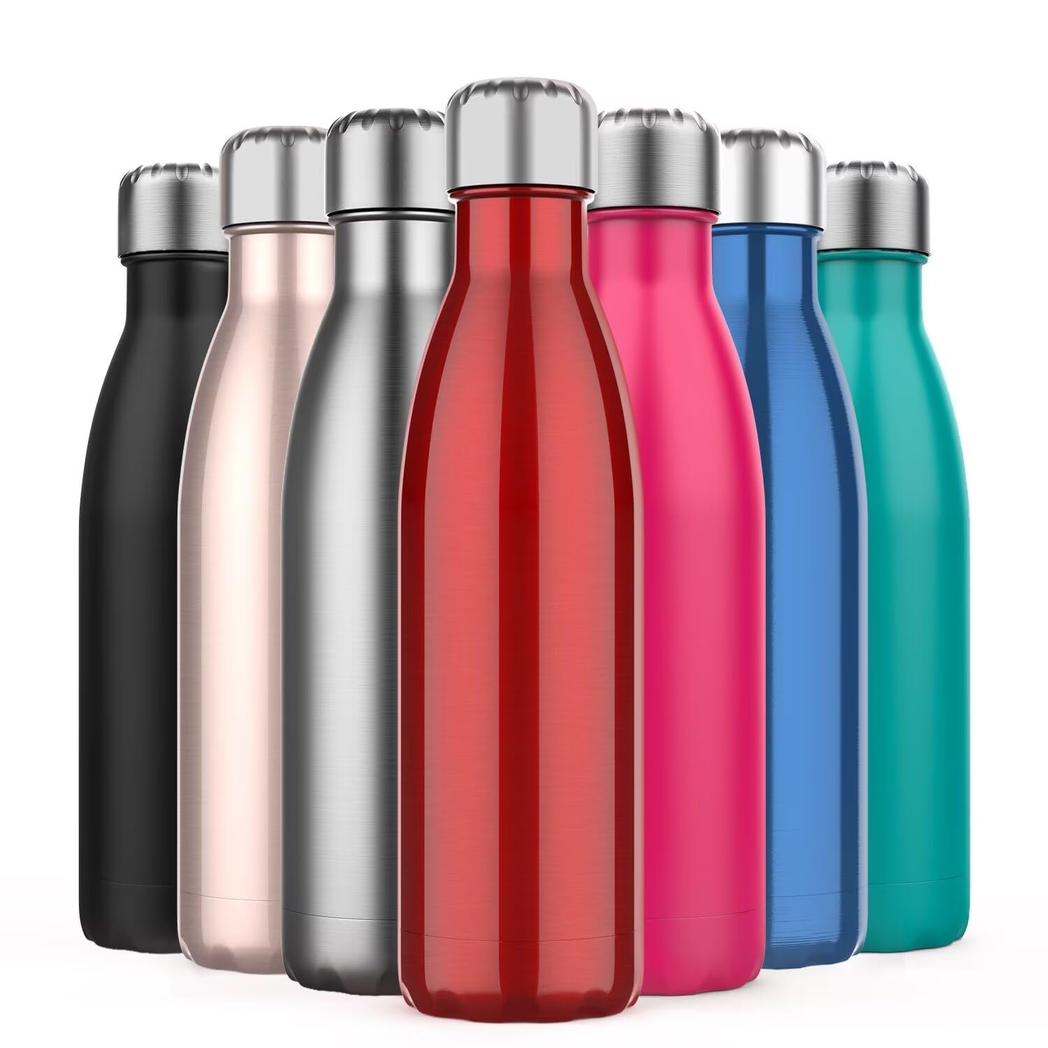 Stainless Steel Water Bottle, Insulated Vacuum Flask, Leakproof Thermos Container, Suitable for Cycling, Running, Outdoor Sports, 500ml (Red)