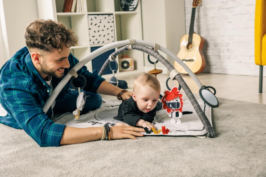 Tiny Love Rock With Me Gymini, 2-in-1 musikalische Baby-Spielmatte, ab 0 Monaten, Baby-Spielbogen, 20 Aktivitäten, interaktives Musikspielzeug, verstellbare Bögen, Tiny Rockers