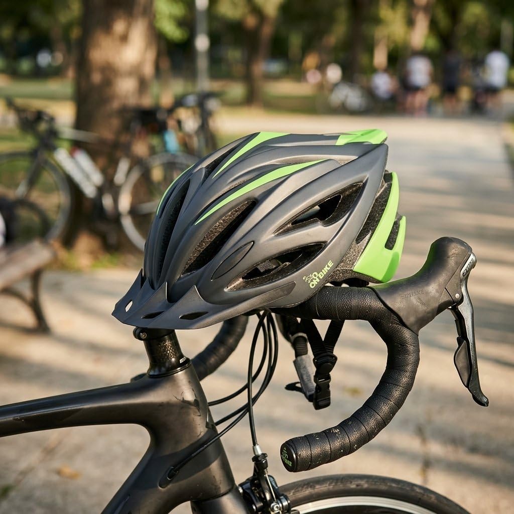 Kask ON BIKE M Energy Rozmiar M 55-59 cm Kask MTB i szosowy - 240 g Lekki z daszkiem, systemem regulacji koła i 21 otworami wentylacyjnymi