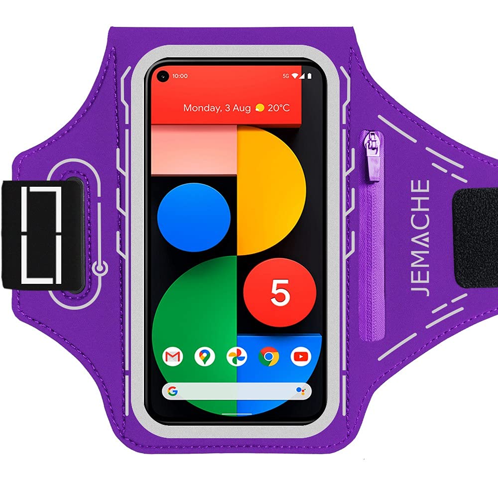 Pixel 9 Pro XL, 8 Pro, 7, 7 Pro, 6, 6 Pro Armband, JEMACHE Water Resistant Gym Running Workouts Phone Arm Band for Google Pixel 9 Pro XL, 8 Pro, 7, 7 Pro, 6, 6 Pro with Card Holder (Green)