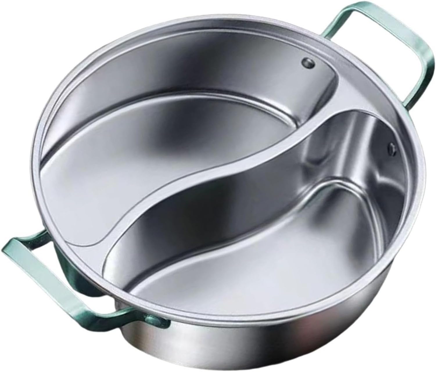 Marmite Shabu Shabu en Acier Inoxydable avec Séparateur pour Repas Partage, Multi-Ustensile de Cuisson, 32cm, 32cm