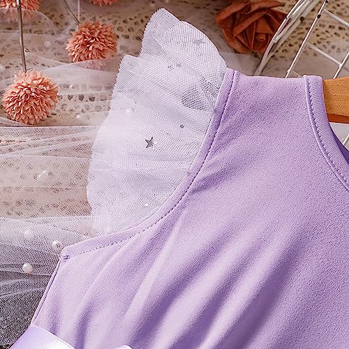 Toddler Girls Sequin Puffy Fly Sleeve Lace Dresses with Bow Tie Pink Princess Dress for Kids Wedding Party Cloth4