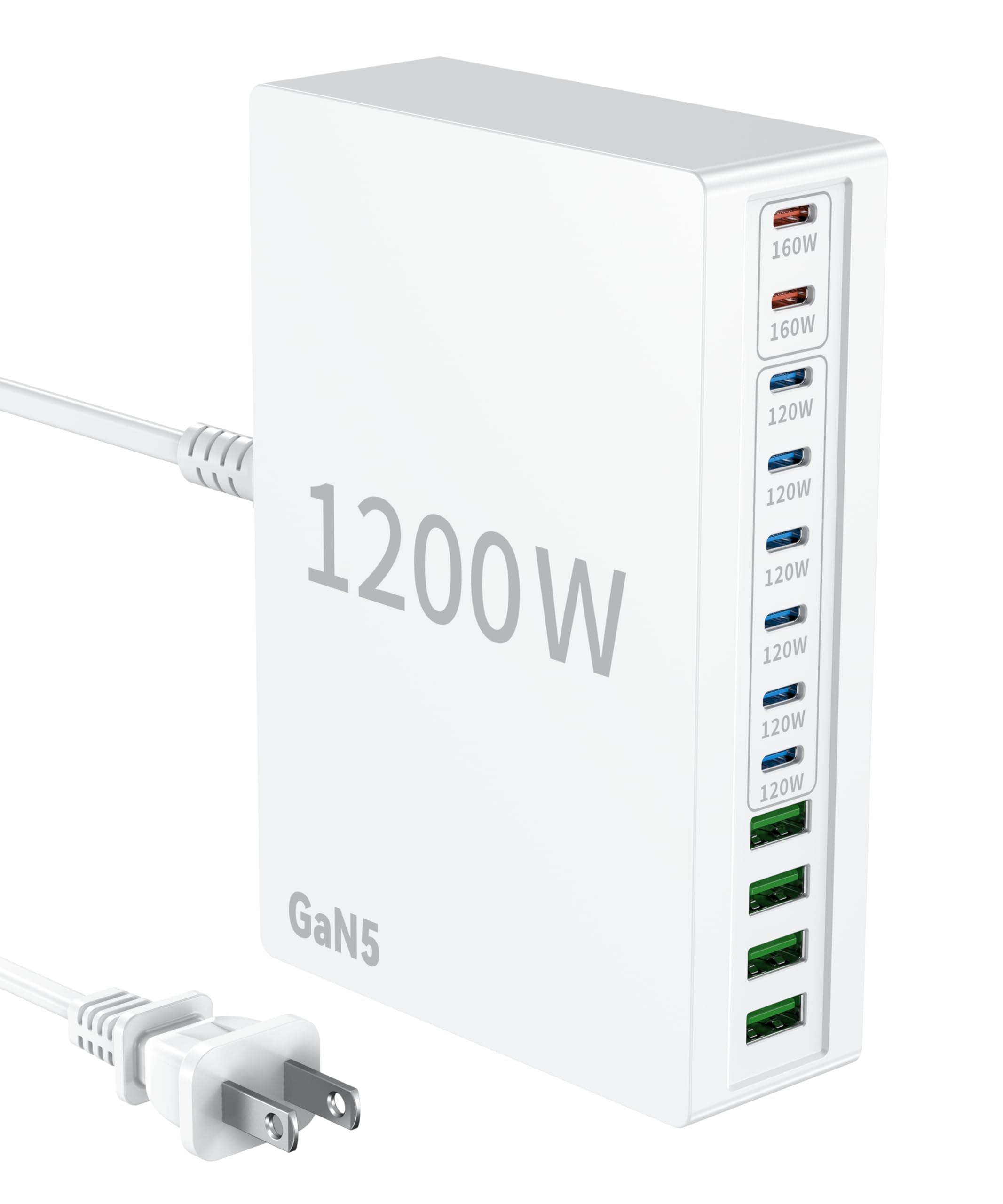 1200W USB C Charger Block, 12 Port Fast Charging Station Hub PD 140W MacBook Charger Compatible with iPhone 17 Pro Max/Air/16 SE/15/MacBook Pro/Air/All iPad Max/Samsung Galaxy Note S25/Z Fold