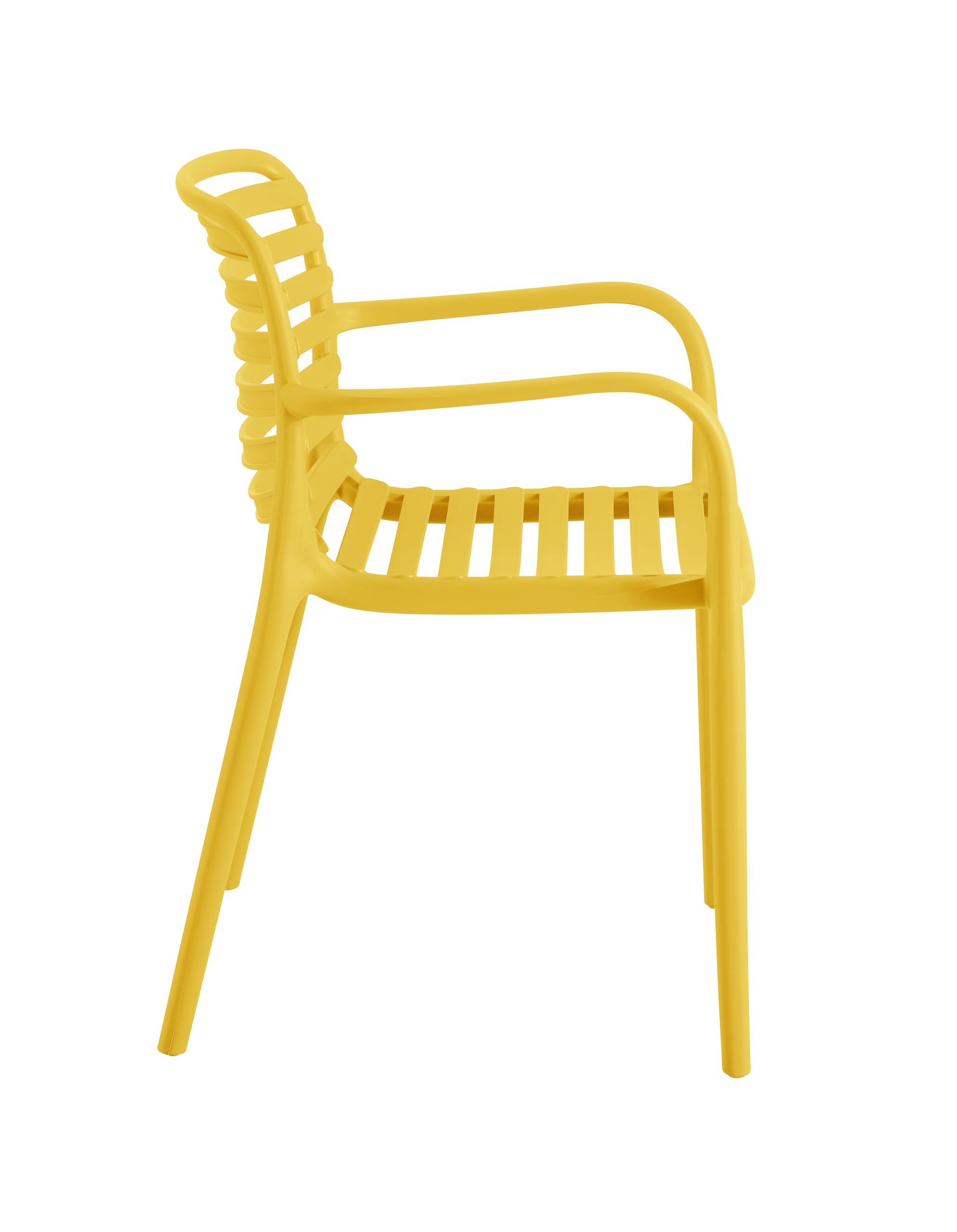 METRO Professional Silla apilable con reposabrazos Gastro Elaria, plástico, Amarillo Mostaza