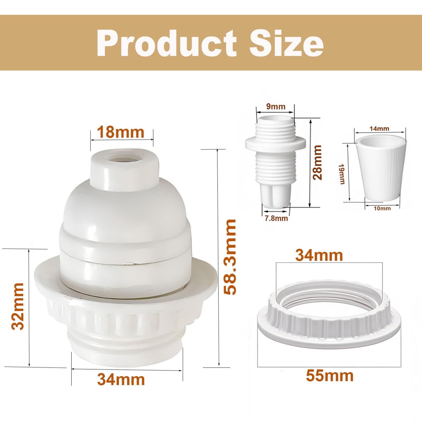 Edison Light Sockets - 3 Pack Retro Style -3