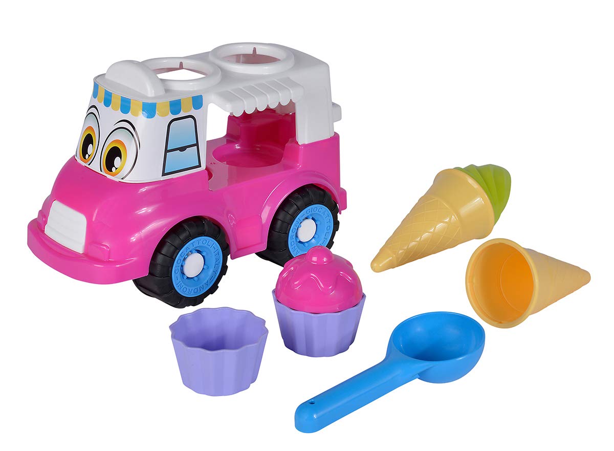 Simba 107134506 Eiswagen/Sandspielzeug / 7 Teile Ice Cream Cart, Sand Toy, 7 Pieces