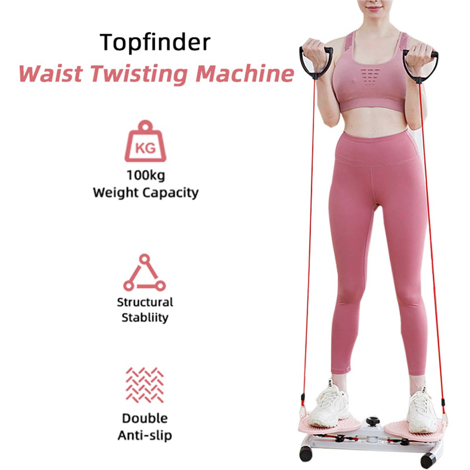 Twister Slimmy obrotowa platforma z podstawą węglową i cichym tworzywem ABS, opaską oporową i punktami masażu, idealna do fitnessu i pilatesu