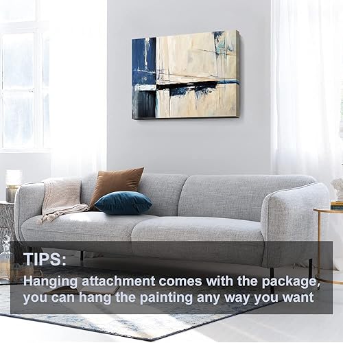 Miniatura 734 de Lienzo artístico para pared, pinturas de arte abstracto, fantasía azul, grafiti colorido sobre fondo blanco; decoración artística moderna para sala