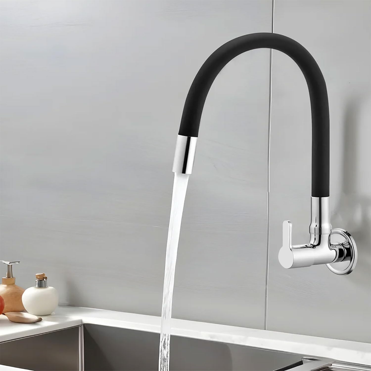 HYDERON Swivel Pipe Faucet – Durable and Stylish Black Tap for Kitchen, Bathroom, and Utility Areas (Swivel Pipe_Faucet Black) 3