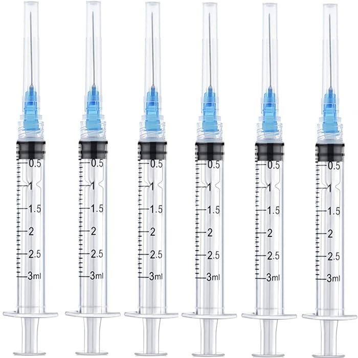 Buy 25 Pack 3ml Plastic Syringes with 23Ga, for Scientific Labs