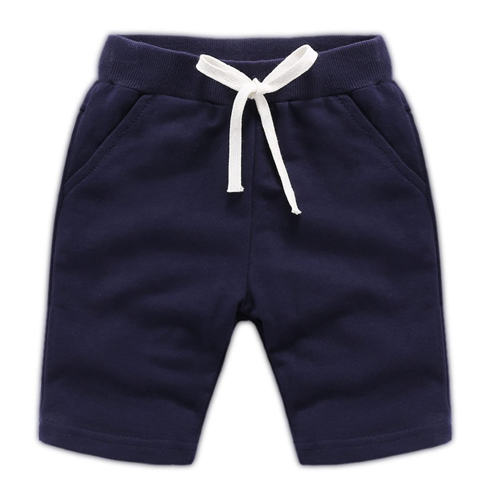 Little Kids Baby Boys Girls Knee Length Shorts Pants Summer Cotton Sports Jogger Sweatpants Casual Active Pants 1-8T (Navy,7 Years)