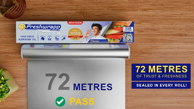Hindalco Freshwrapp Aluminium Foil 72 Meters, 11microns (Pack of 2