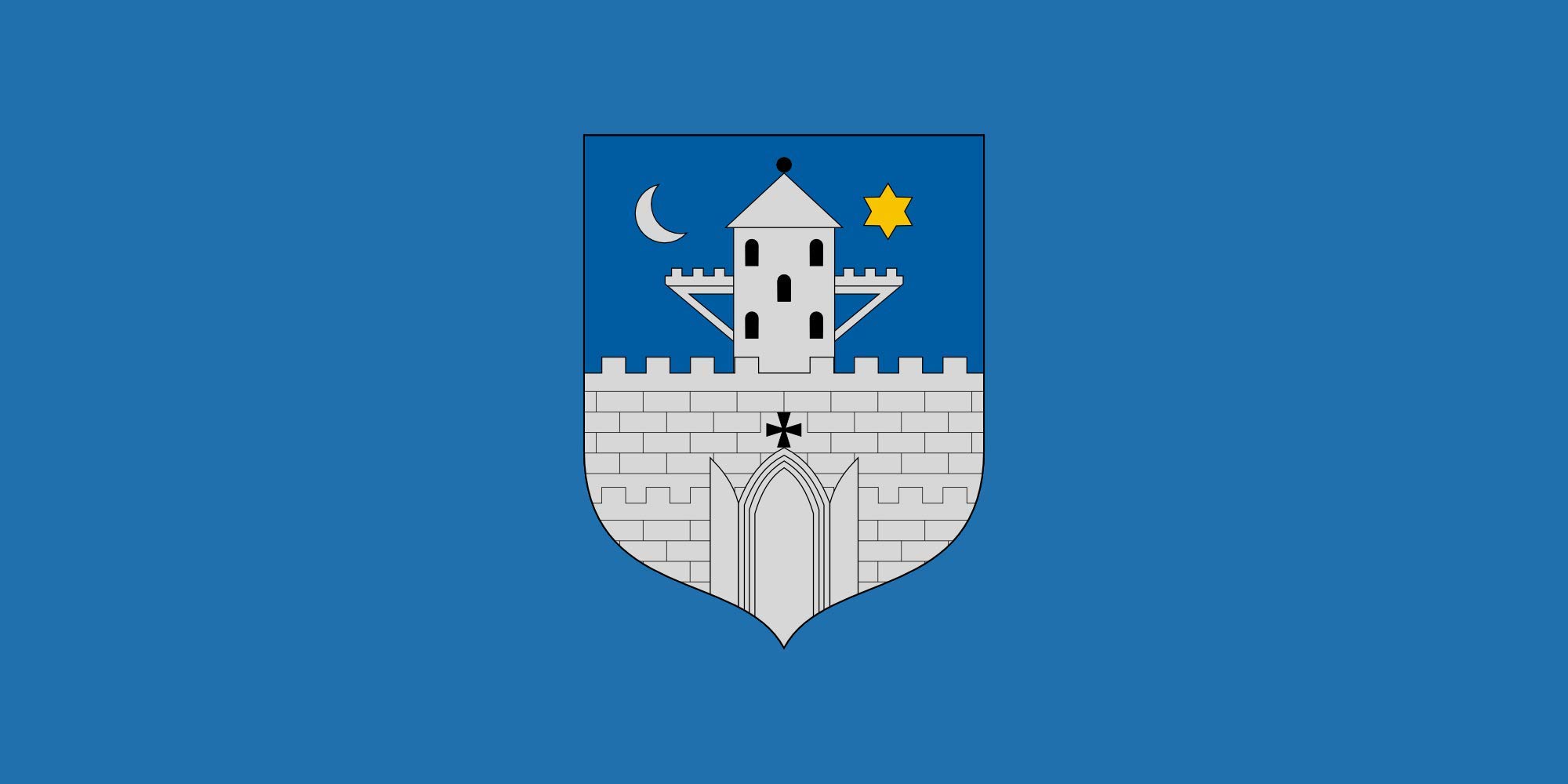 Drapeau Szombathely anti-effilochage 1.35m² grand format paysage extérieur