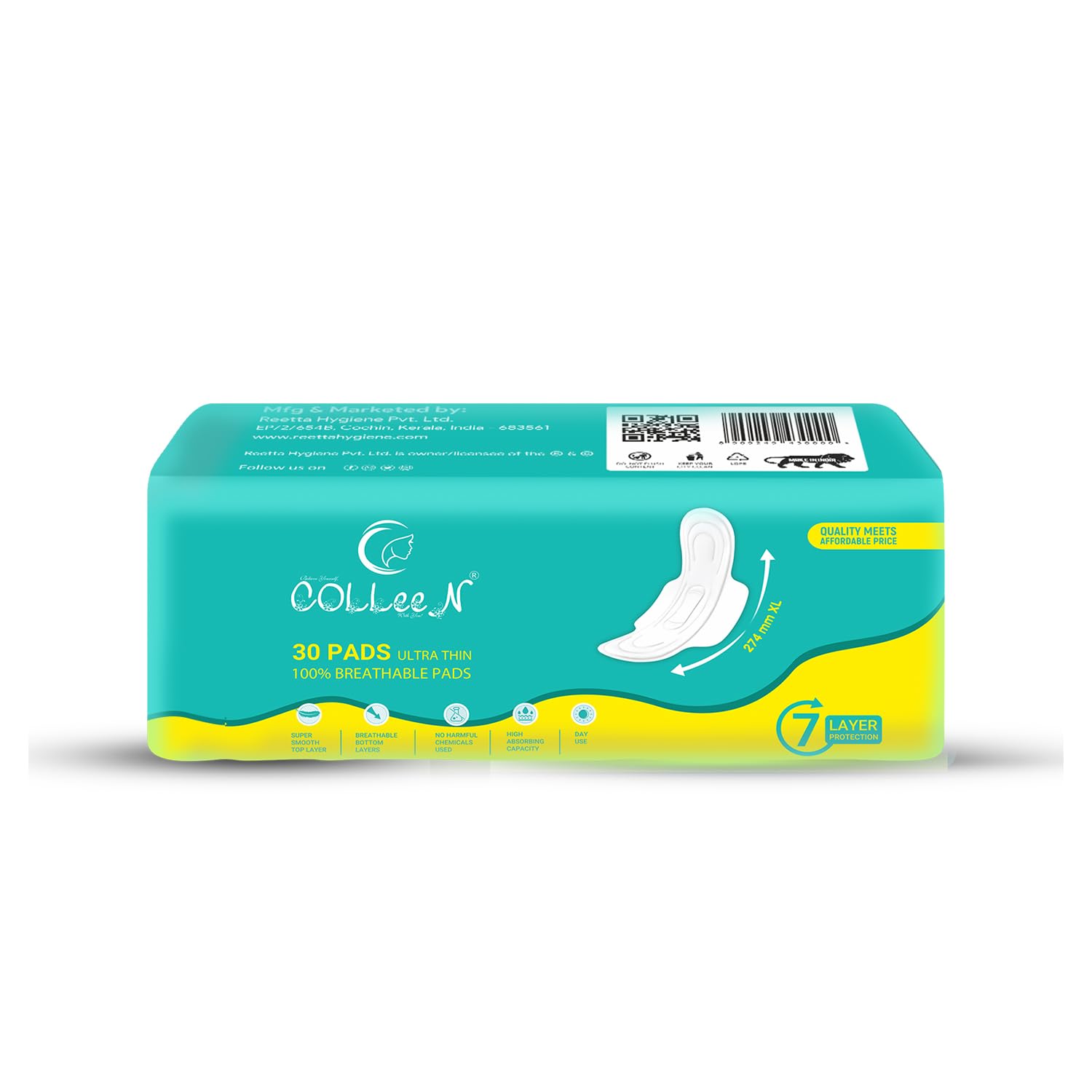 Colleen Ultra Breathable Non Toxic sanitary Napkin XL || Ultra thin 274mm Day Use 30 Pad (B0BSGV1B9B) Amazon Price History, Amazon Price Tracker