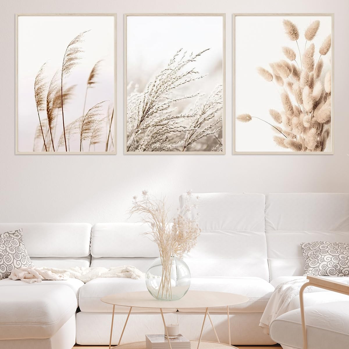 Lot De 3 Posters Abstraits Nordiques Noir/Beige - Impressions Sur Toile Sans Cadre 50x70 Cm, Décoration Murale Moderne