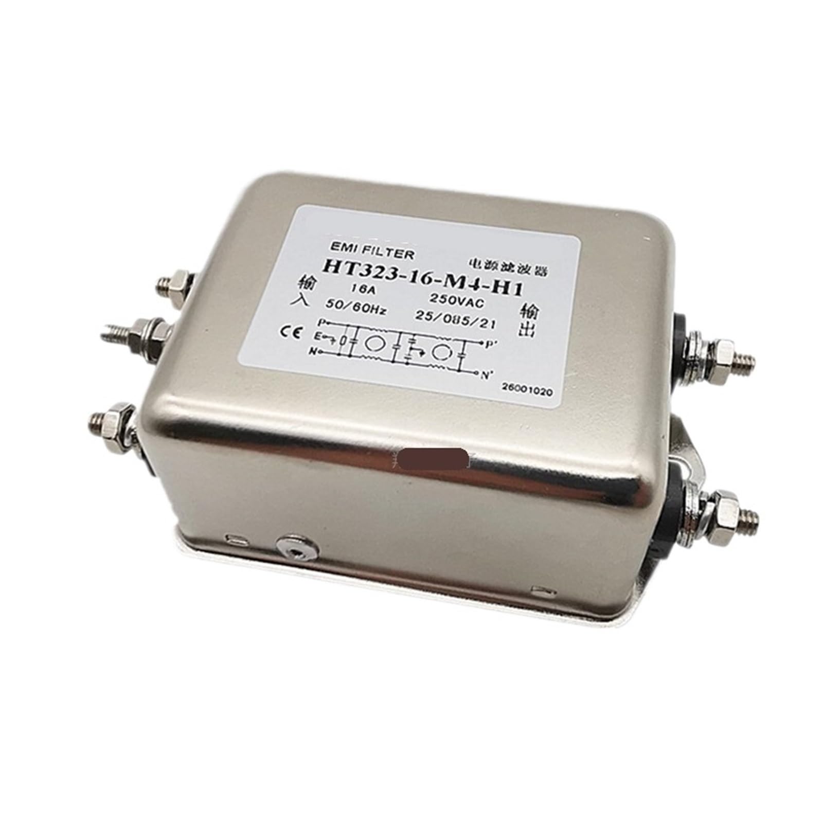 220V Power Supply electromagnetic Frequency Conversion Filter HT323-10-L8-H1 Single Phase 6A 10A 16A 20A 30A(HT323-16-M4-H1 16A)