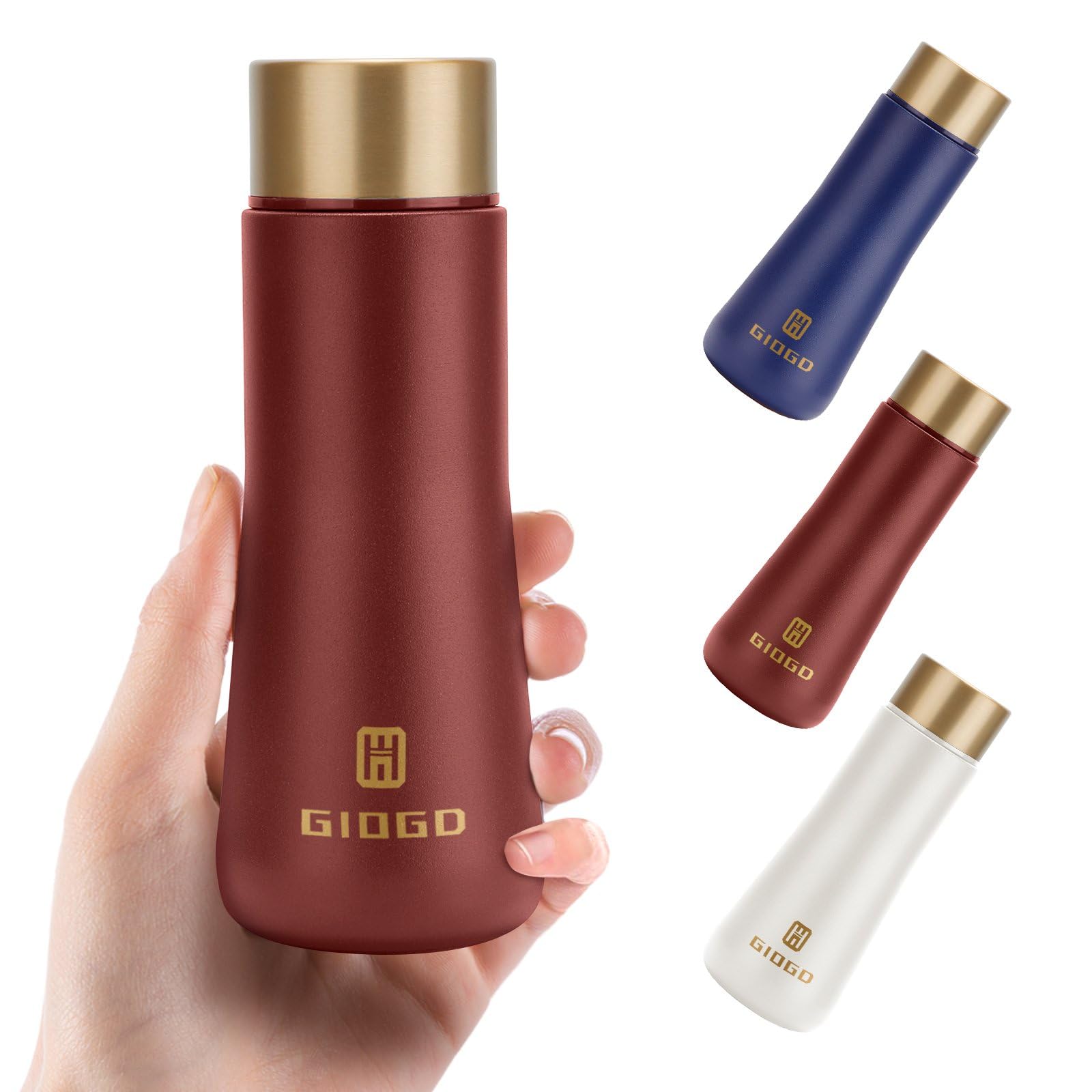 Small Thermo Bottle Slim Mini Vacuum Insulated Water Bottle 180ml/6.1oz Water Flask Stainless Steel Thermal Water Bottles Thermo for Hot and Cold Drinks Perfect for Purse or Kids Lunch Bag(Red)