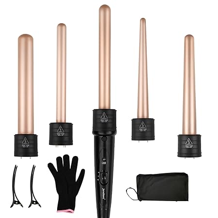 Curling Iron Set,Janelove Professional Curling Wand Set ,5 in 1 ( 0.25
