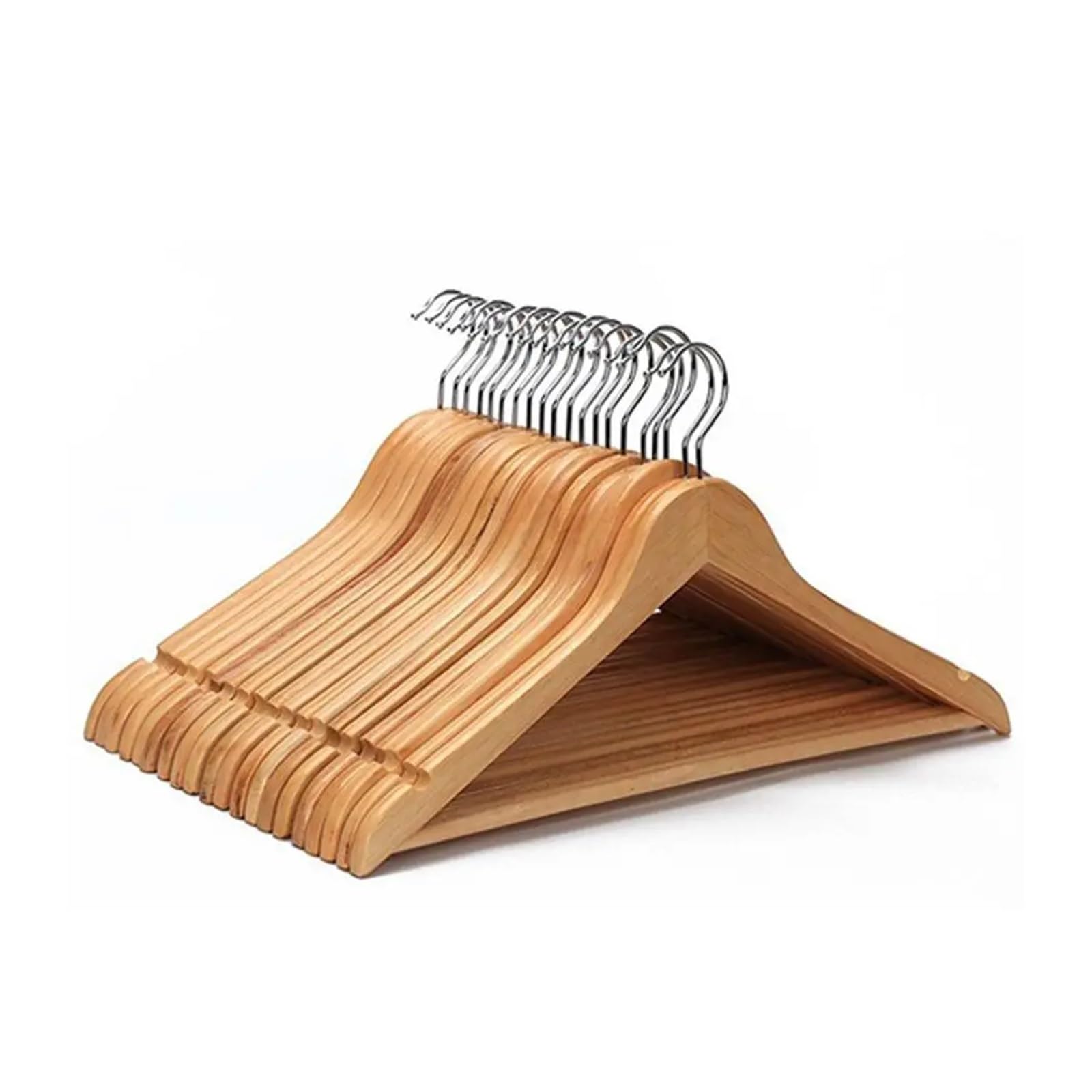 Percha de Madera Gancho Giratorio Cromado for el hogar, práctico y no deformable, for Pantalones, Bolsos, Ropa de Madera