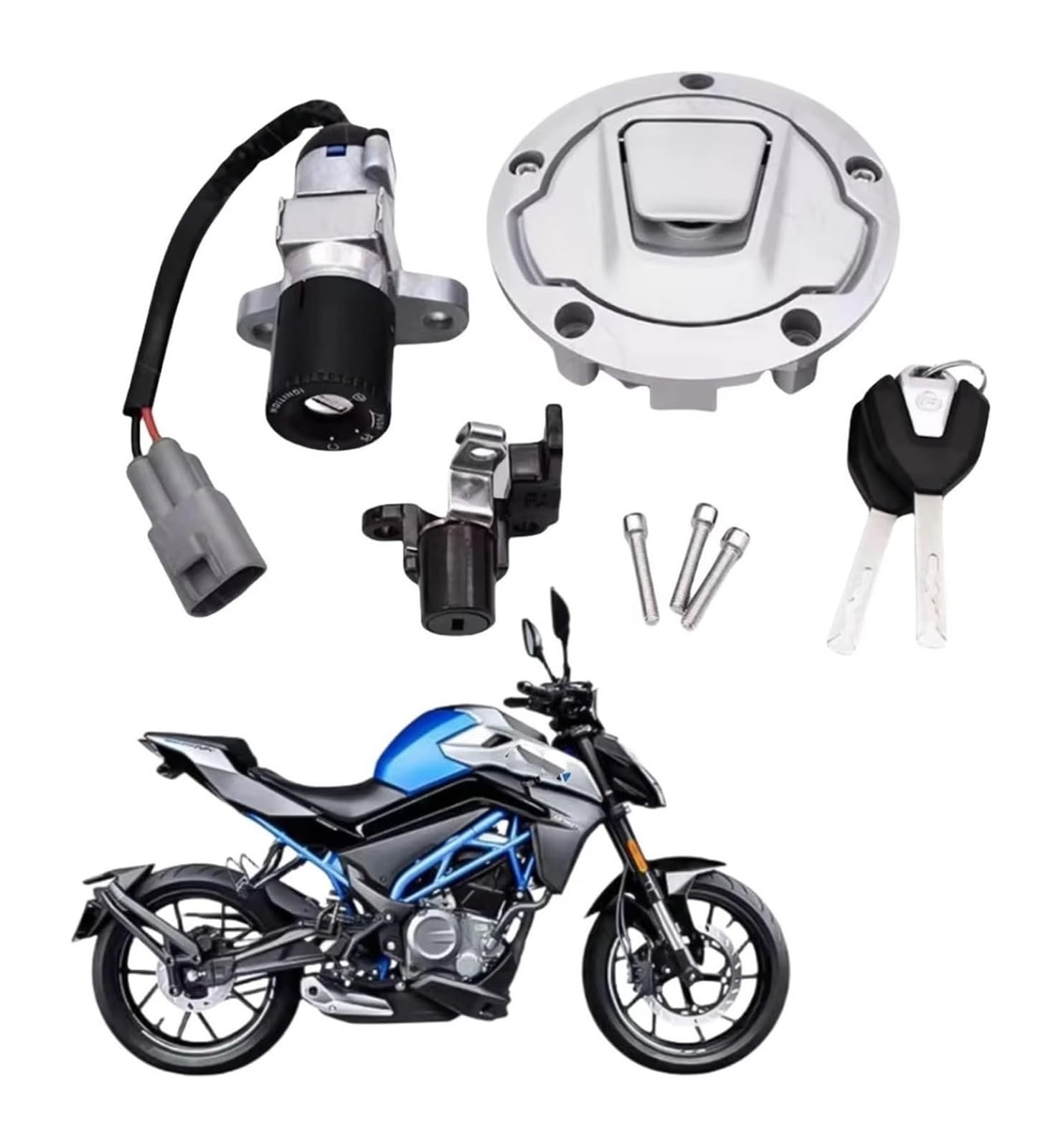 Blocco Accensione Per C&FMOTO Per CF Moto Per CF250NK 250/300 Per NK 250SR 300NK 250NK 250sr Set Chiavi Per Interruttore Accensione E Tappo Del Serbatoio Per Moto Interruttore Moto
