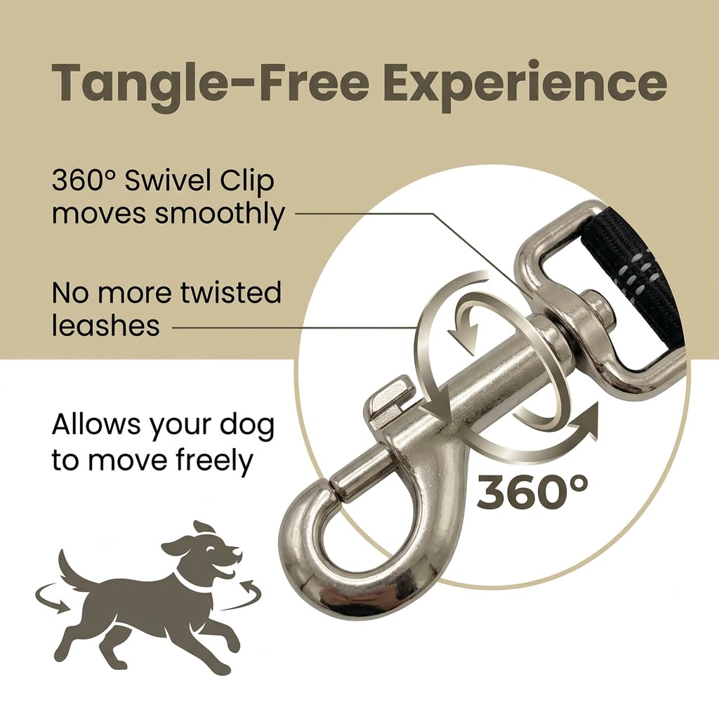 Ceinture Chien Voiture 75cm Réglable, Laisse de Sécurité Élastique en Nylon avec Amortisseur de Chocs, Attache Harnais Universelle Mousqueton Rotatif 360 Degrés pour Voyage et Transport, Noir