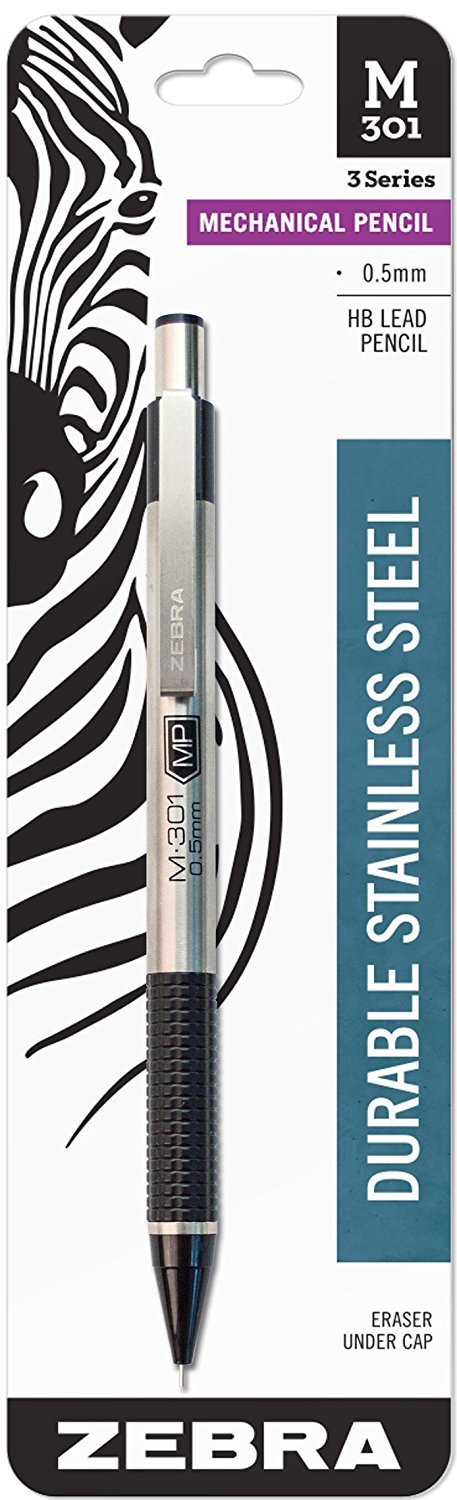 Amazon.co.jp: ペンシル 0.5mm ZEBRA M・301 ゼブラ ステンレス 逆輸入