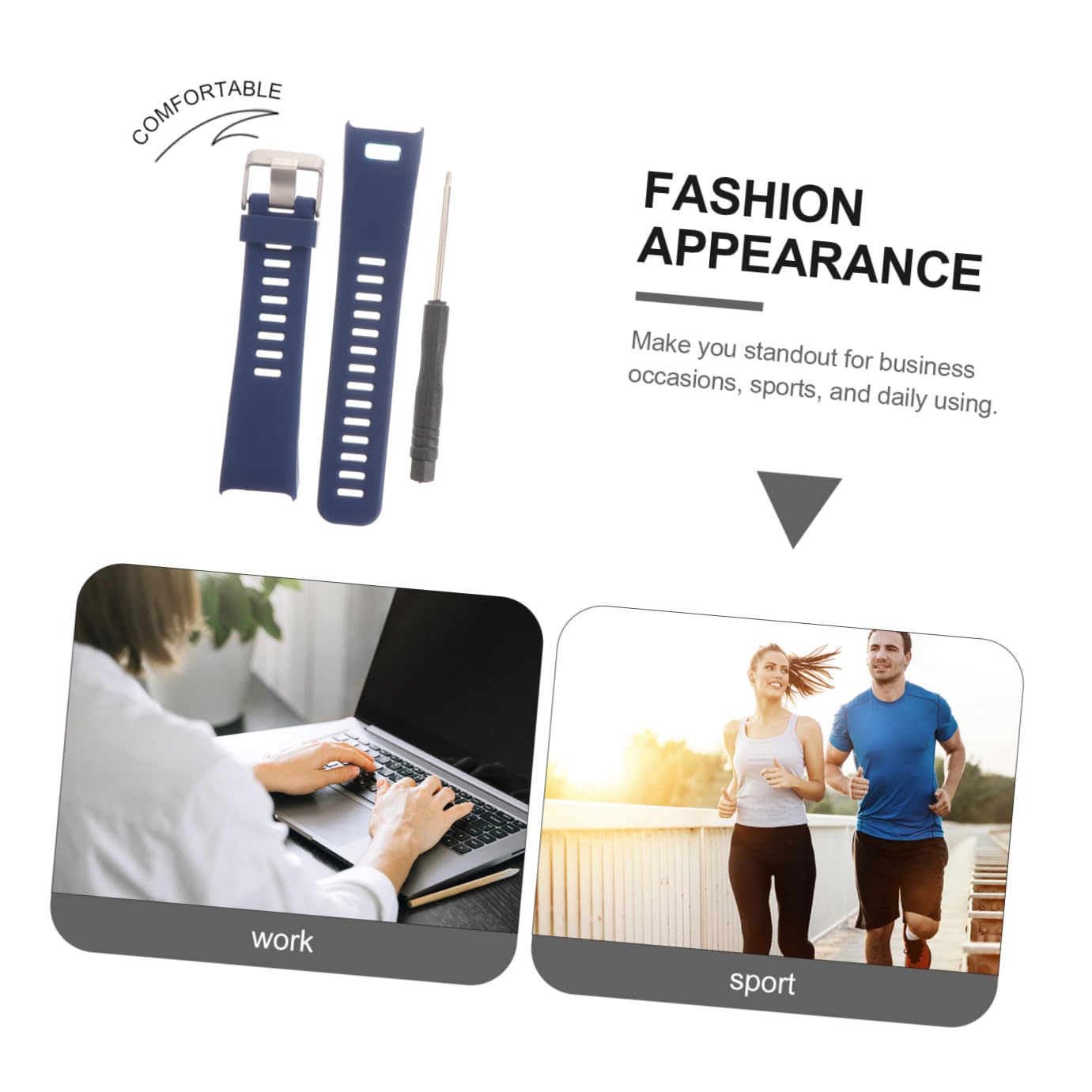 Holibanna Silikon-armband Als Ersatz Für Smartwatch-uhrenarmbänder Schnellverschlussarmband Für Fitness-tracker-geräte Bequemes Armband Für Herren Und Damen (mitternachtsblau)
