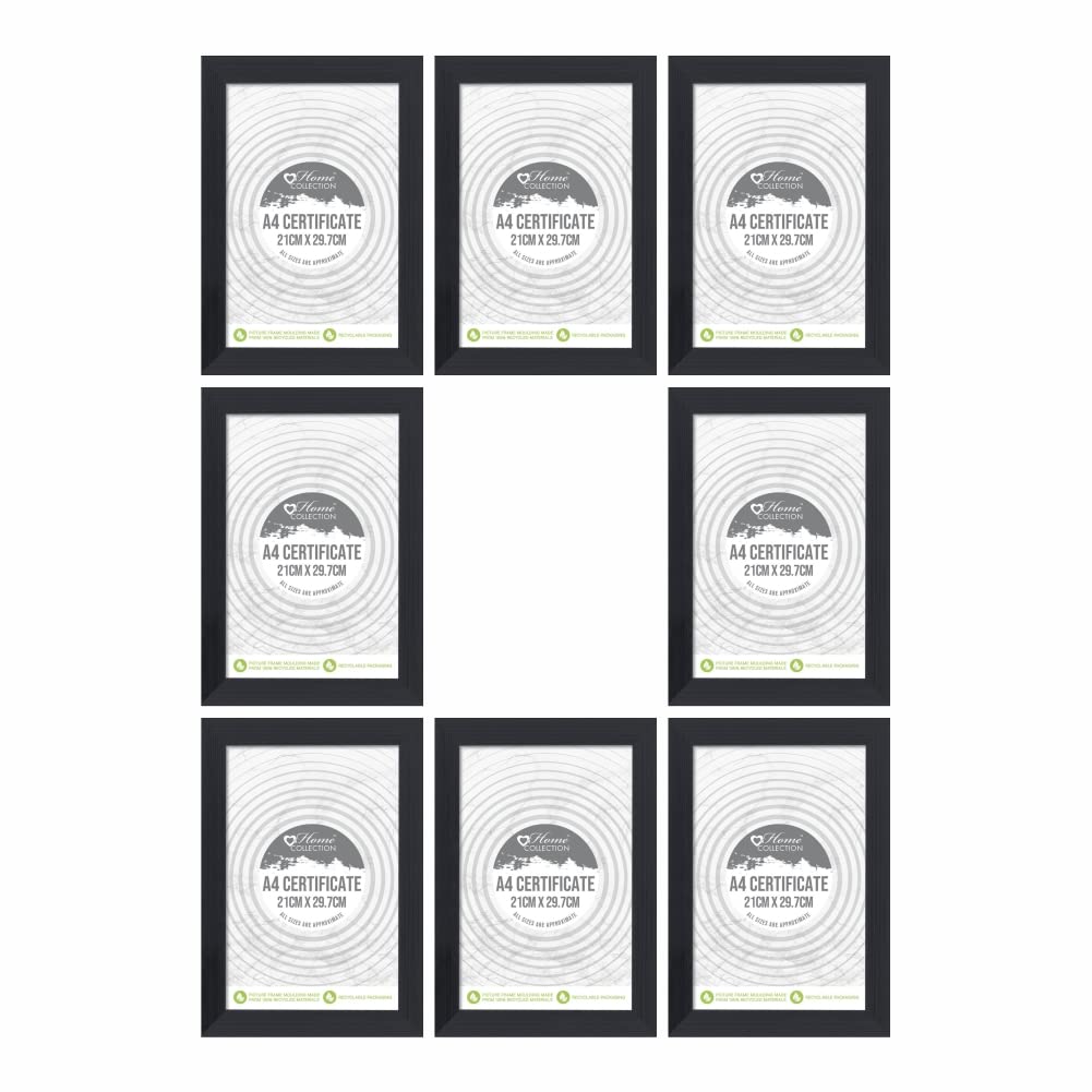 M1ss Set Of 8 A4 Certificate Photo Picture Frame Absolute For Kitchen Wall Art Print, Poster Frames, Picture Frame Freestanding And Wall Mountable, 21Cm X 29.7Cm (Set Of 8)