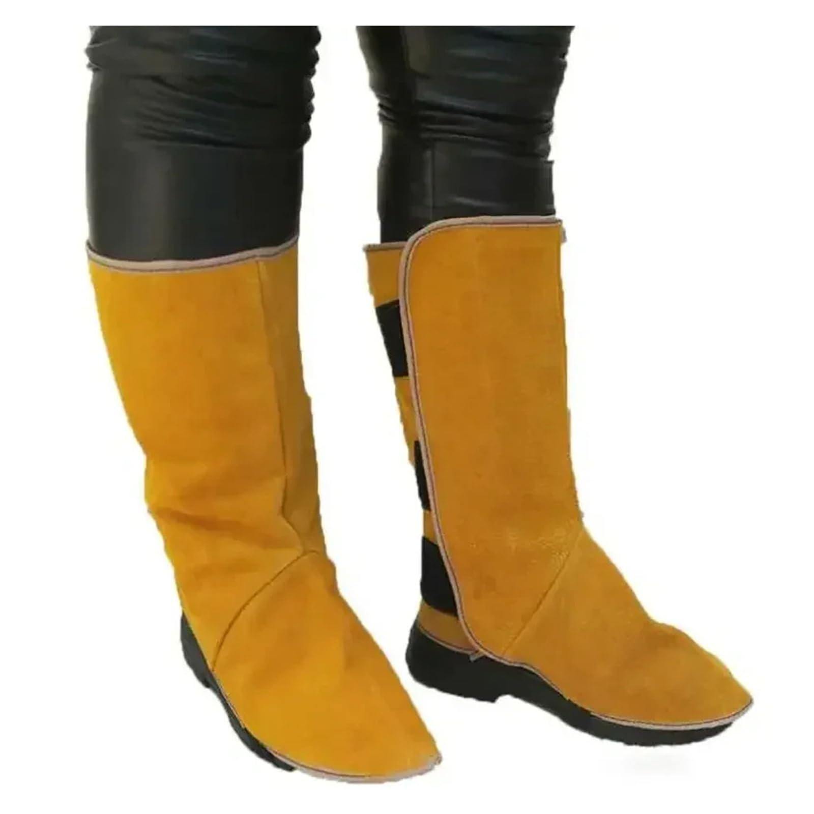 LNHHG Welding Clothes, Cowhide Leather Welding Covers 32cm Long Protective Shoes Feet Cover for Welder