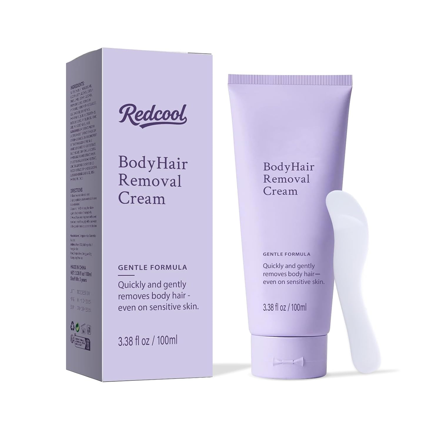 Body & Facial Hair Removal Cream for Women and Men, Painless Depilatory Cream for Sensitive Skin, Gentle Hair Remover for Legs, Arms, Underarms & Bikini Line with Spatula Applicator (1PCS)