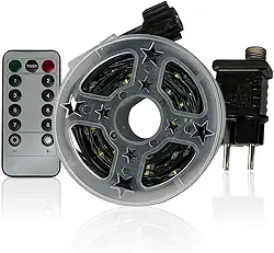 Fita Luz Natalina LED 50 Metros com Controle Remoto – 500 LEDs Colorido ou Amarelo Quente, 8 Modos de Iluminação, IP44 Resistente à Água, Ideal para Árvore de Natal (Colorido)