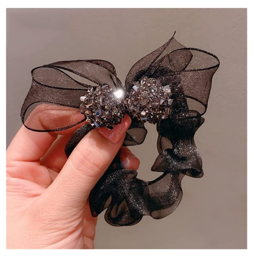 RUVOO Haargummi Scrunchies 2 Stück Schillernde Haarfliegen Schleifenknoten Haargummis Stirnbänder Pferdeschwanzhalter Für Mädchen Haargummis Haarschmuck
