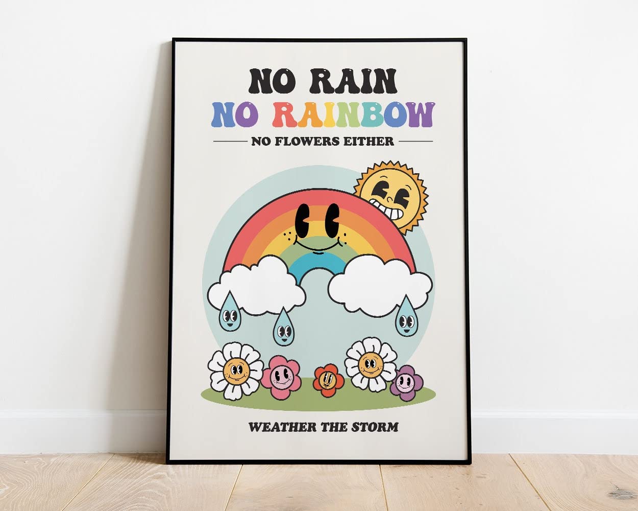 HOUVSSEN Vintage Rainbow Poster, Vintage Metal Tin Sign Outdoor Farm Kitchen Coffee Shop Office Living Room Garage Cave Home Wall Decor Gift 6x8Inch