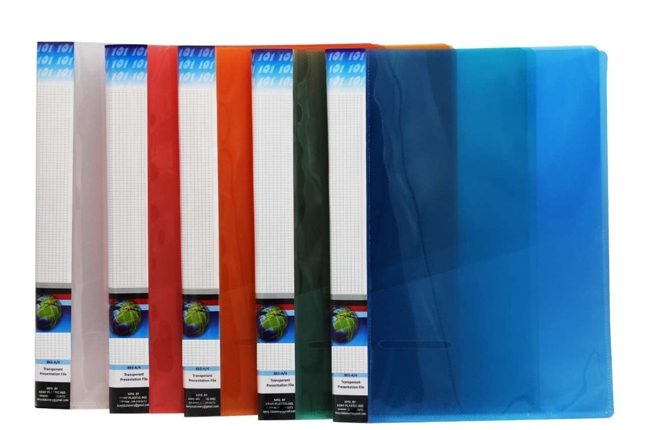 Shining Zon A4 Size Transparent Report File Folder with Plastic Clip for Certificates, Office Documents, Reports, Page Holder, Presentation (Pack of 60 Files) 4