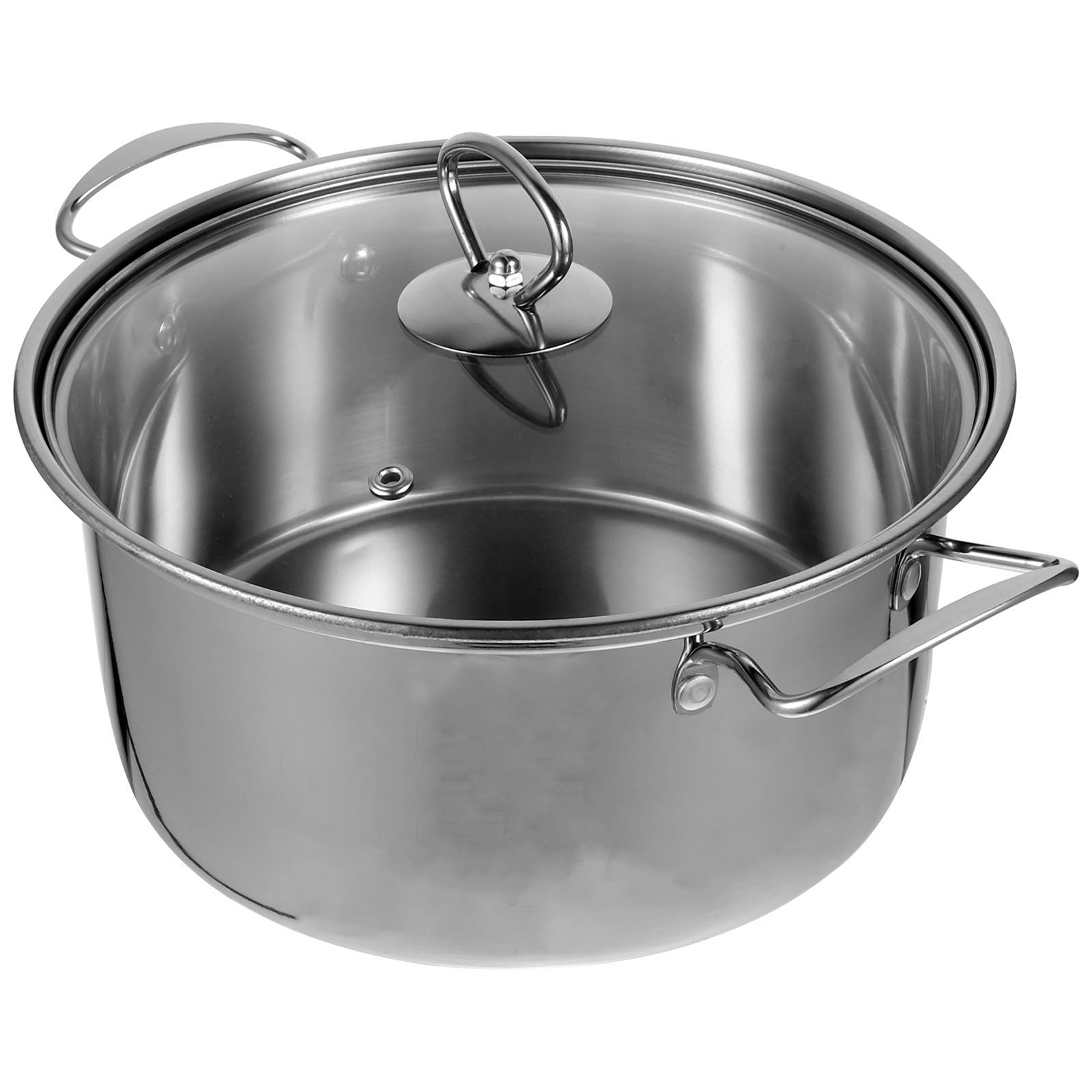 Artibetter Pentola Casseruola Angolo Retto in Acciaio Inossidabile con Coperchio in Vetro Nonstick Facile da Pulire per Zuppe e Piccoli Pasti in Cucina