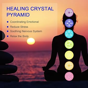 Orgonite Pyramid for Positive Energy Chakra Orgone with Crystal Healing Stones Attract Wealth Wisdom Meditation Gift (Amethyst - Obsidian)