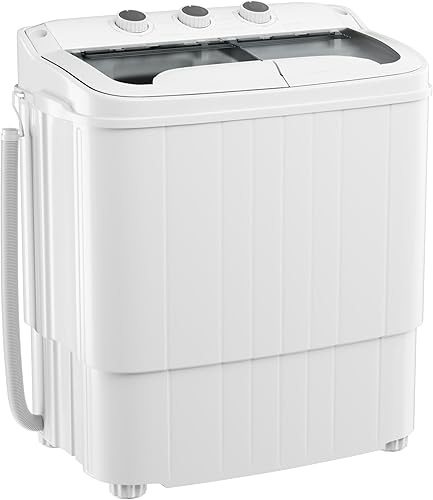 Bonusall Portable Washing Machine, 16Lbs Mini Small Washer Machine, Single Tub Laundry Washer for Apartments, Dorms,Traveling, RV, Grey