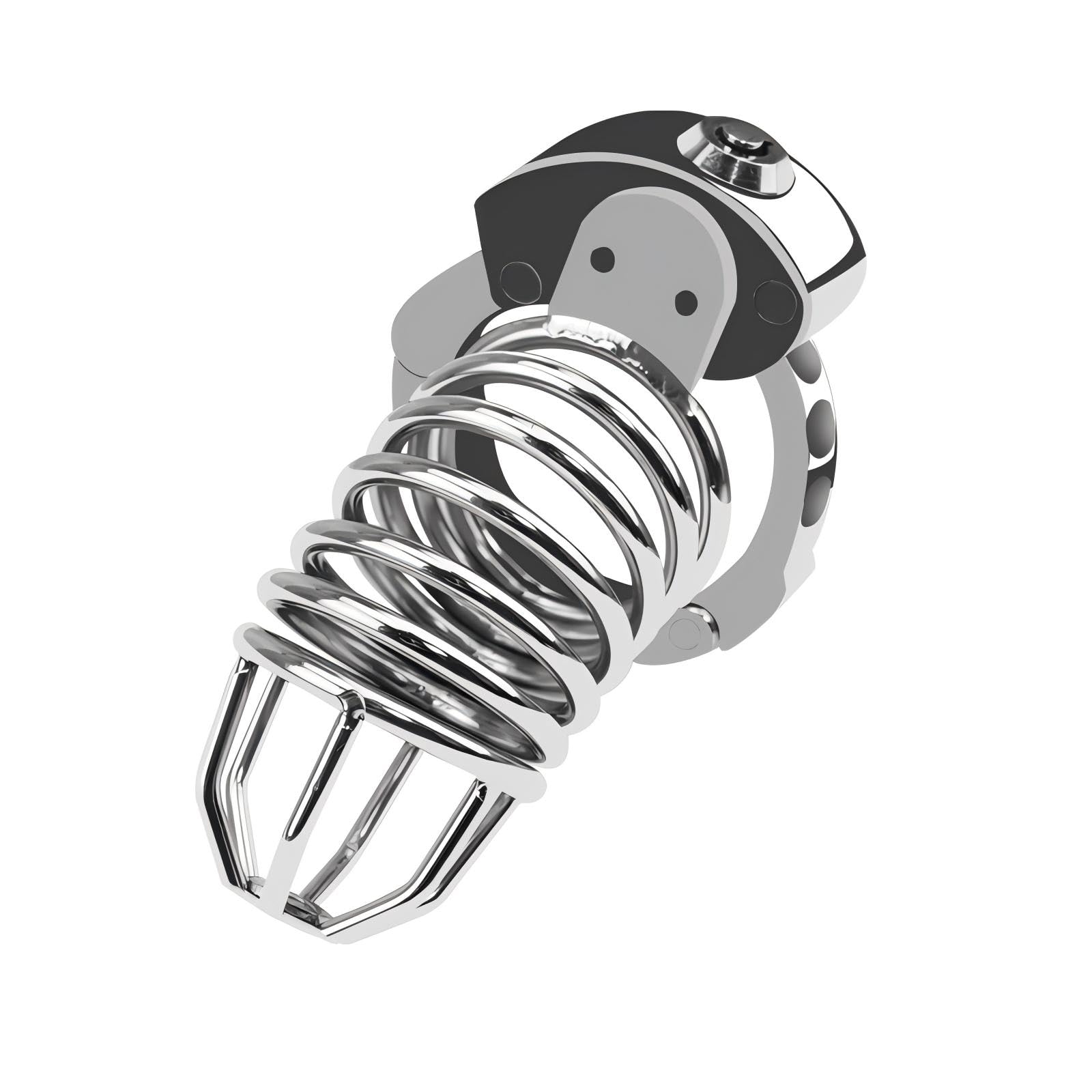 Grande Cage de Chasteté Pénis en Métal Sex Toýs Homme Cage Chastetée Réglable en 7 Tailles Ceintures de Chasteté avec Fermeture à Pression pour Retenir le Pénis de l'Homme Chastity Cage (B)